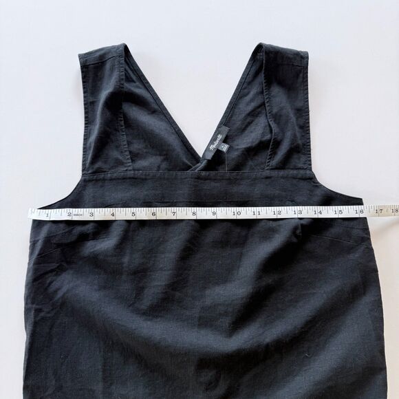 NWT Madewell Linen-Blend Cross-Back Sleeveless Top in True Black Size 0 - Picture 13 of 13